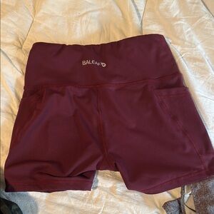 Baleaf Red Bike Shorts Elastic Waistband Athletic Fit